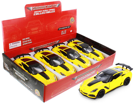 2019 Chevy® Corvette® ZR1 Hardtop, Yellow - Showcasts® 71356D - 1/24 Scale Diecast Model Toy Car