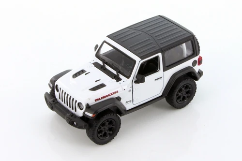 2018 Jeep Wrangler Rubicon Hard Top, White - Kinsmart 5412DA/WT - 1/34 scale Diecast Model Toy Car