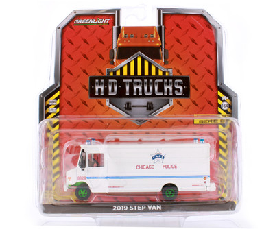 GREEN MACHINE Chicago Police Department  2019 Step Van, White - Greenlight 33230C - 1/64 scale Diecast Car