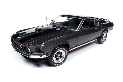 1969 Ford Mustang John Wick, Hitman Gray w/Black Stripes - Auto World AWSS145 - 1/18 Scale Diecast Model Toy Car