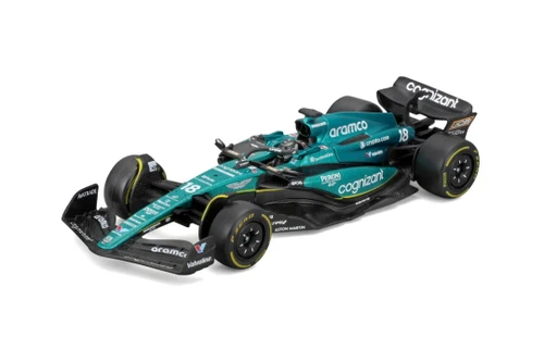 2023 Aston Martin AMR23 w/Driver, #18 Lance Stroll - Bburago 18-38091/18 - 1/43 Scale Diecast Model Toy Car