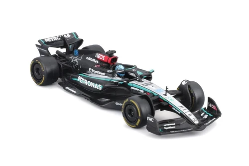 MERCEDES AMG PETRONAS F1 Officiel George Russell Droit 63 Drapeau Bleu