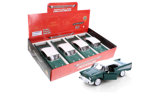 1957 Chevy Bel Air Hardtop, Green - Showcasts 77228D - 1/24 Scale Diecast Model Toy Car