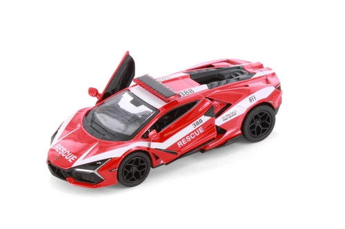 Lamborghini Revuelto Firefighter Edition, Red - Kinsmart 5459DPR - 1/38 Scale Diecast Model Toy Car