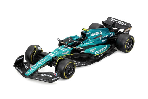 2023 Aston Martin AMR23 w/Driver, #14 Fernando Alonso - Bburago 18