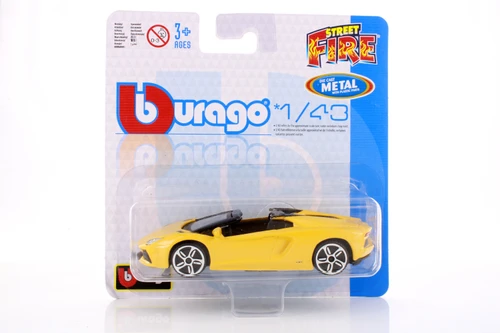 Lamborghini Aventador LP700-4 Roadster, Yellow - Bburago 18-30001 - 1/43 Scale Diecast Model Toy Car