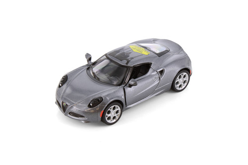 2013 Alfa Romeo 4C Hardtop w/Wecome to Las Vegas Decal, Gray - Kinsmart 5366D - 1/32 Scale Diecast Model Toy Car
