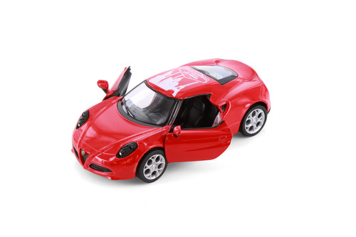 2013 Alfa Romeo 4C Hardtop w/Wecome to Las Vegas Decal, Red - Kinsmart 5366D - 1/32 Scale Diecast Model Toy Car