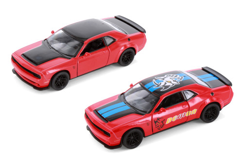 2023 Dodge Challenger SRT Demon 170 2-Pack, Red - Kinsmart - 1/40 Scale Diecast Model Toy Car