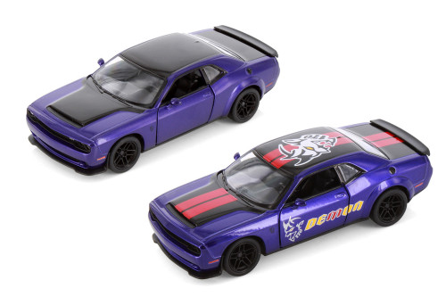 2023 Dodge Challenger SRT Demon 170 2-Pack, Purple - Kinsmart - 1/40 Scale Diecast Model Toy Car