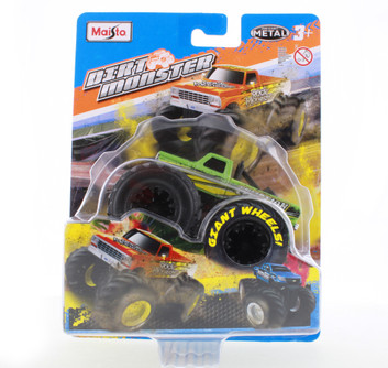 Dirt Monster - Eruption Monster Truck, Green - Maisto 15481 - 1/64 Scale Diecast Model Toy Car