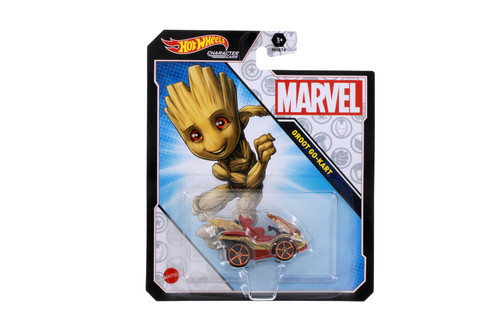 Groot Go-Kart, Marvel, Brown/Red - Mattel Hot Wheels HHB74956F - 3" Scale Diecast Model Toy Car