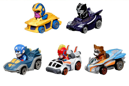 Racer Verse Marvel 5-Pack Character Car Assortment - Mattel Hot Wheels HPN409564 - 2.25" Scale Diecast Model Toy Cars