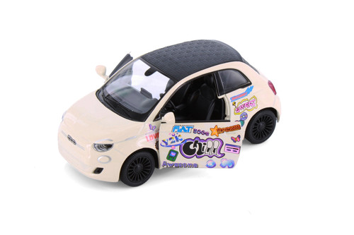 Fiat 500E Livery Edition, Orange - Kinsmart 5440DYF - 1/28 Scale Diecast Model Toy Car