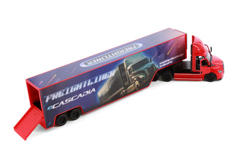 Freightliner eCascadia with Container, Red - Kinsmart 1303D - 1/60 Scale Diecast Model Toy Car