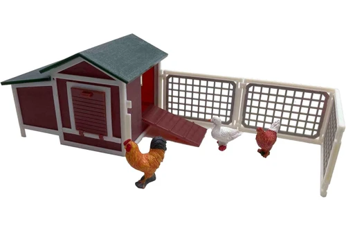 Fendt 1050 Vario Farm Tractor w/Chicken Coop Play Set, Green - Bburago 18-31681 - 4.75" Scale Diecast Model Toy Car