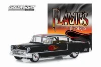 1955 Cadillac Fleetwood Series 60 Special, Black w/Flames - Greenlight 30105 - 1/64 Diecast Car