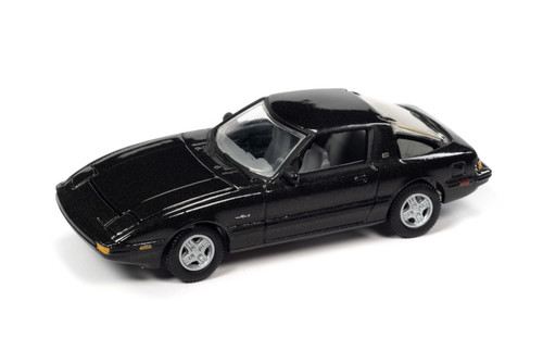 1982 Mazda RX-7, Tornado Black Metallic - Johnny Lightning JLCG029/48A - 1/64 Scale Diecast Model Toy Car