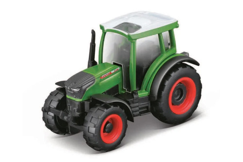 Mini Work Machines Fendt 209 Vario Tractor w/Playmat, cones, haystacks, Green - Maisto 15592 - 2.75" Scale Diecast Model Toy Car