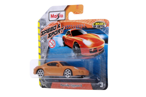 Speed & Sport Porsche Cayman S, Orange - Maisto 15079 - 1/64 Scale Diecast Model Toy Car