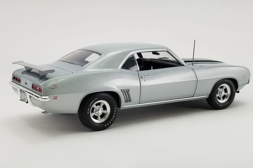 1969 Chevy Camaro Built by Dick Harrell, Cortez Silver w/Black Stripe - Acme A1805725 - 1/18 Scale Diecast Model Toy Car