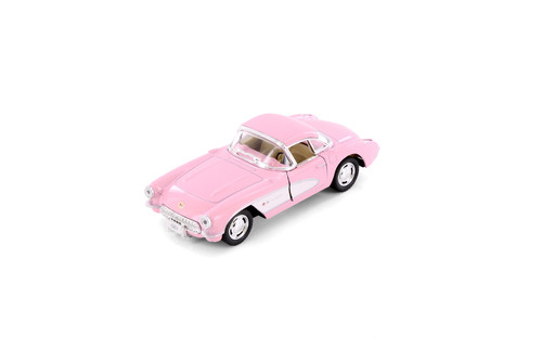 1957 Chevy Corvette Hard Top, Pink - Kinsmart 5316DPK - 1/34 Scale Diecast Model Toy Car