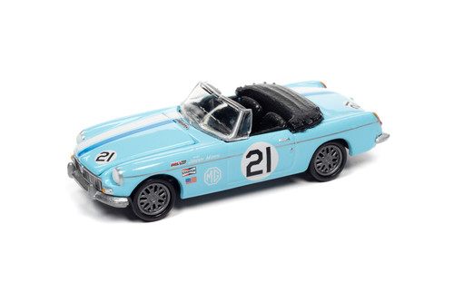 1963 MG MGB, Sky Blue - Johnny Lightning JLSF021/48B - 1/64 Scale Diecast Model Toy Car