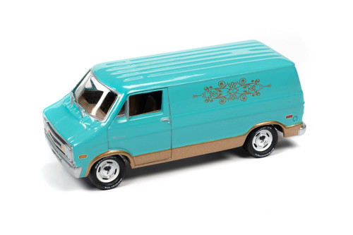 1976 Dodge Tradesman Van, Mint Green - Johnny Lightning JLCG026/48B - 1/64 Scale Diecast Model Toy Car