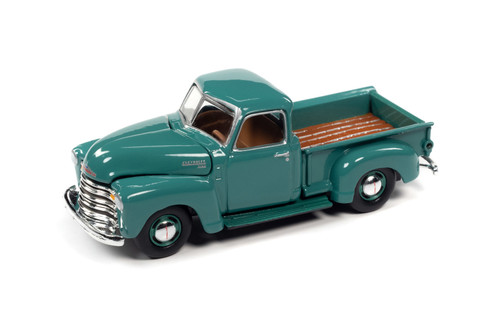 1950 Chevy 3100 Pickup Truck, Seacrest Green - Johnny Lightning JLCG026/48A - 1/64 Scale Diecast Model Toy Car
