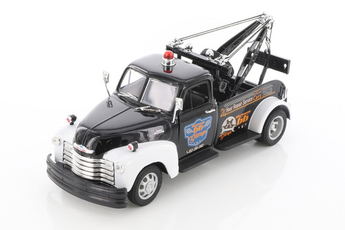 1953 Chevy Tow Truck, Black - Welly 22086S/4D - 1/24 scale Diecast Model Toy Car