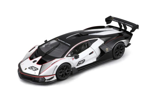Lamborghini Essenza SCV12 #63, White/Black - Bburago 18-28023 - 1/24 Scale Diecast Model Toy Car