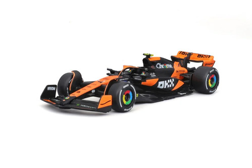 McLaren MCL38 Miami Grand Prix Race Car, #4 Lando Norris - Bburago