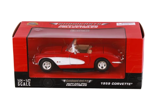 1959 Chevy Corvette Convertible, Red - Showcasts 77216R - 1/24 Scale Diecast Model Toy Car