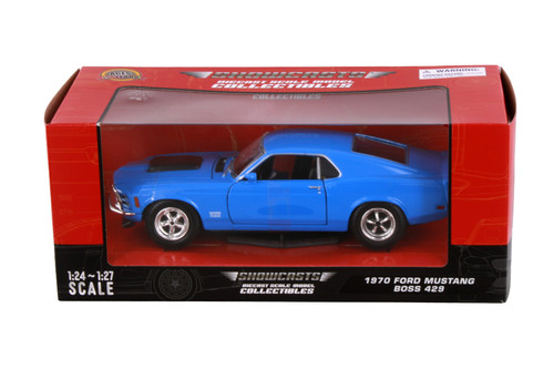 1970 Ford Mustang Boss 429 Hardtop, Blue - Showcasts 77303BU - 1/24 Scale Diecast Model Toy Car