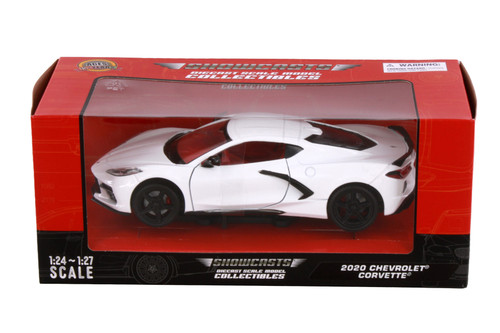 2020 Chevy Corvette C8 Stingray Hardtop, White - Showcasts 71360WT - 1/24 Scale Diecast Model Toy Car