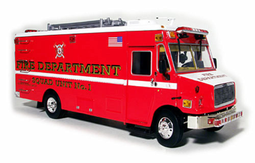 Freightliner MT-55 EMT Version - Fire Department Squad Unit No.1, Red - Phoenix 18534 - 1/32 Scale Diecast Model Toy Car