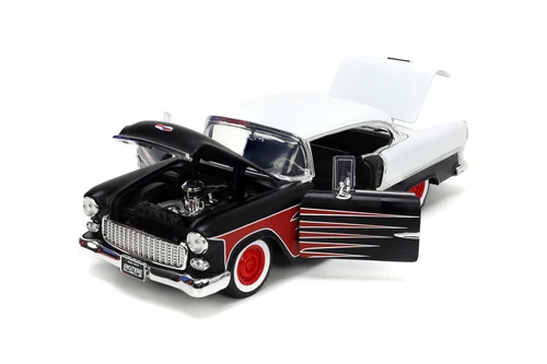 1955 Chevy Bel Air, Gold with White Flames - Jada Toys 32917/4 - 1