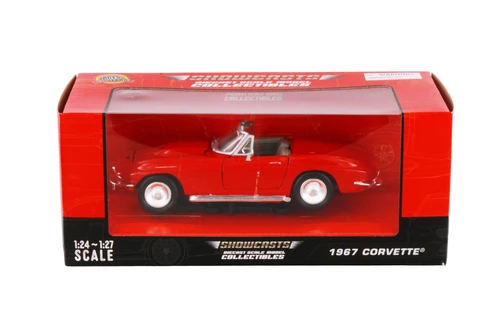 1967 Chevy Corvette Convertible, Red - Showcasts 77224AR - 1/24 Scale Diecast Model Toy Car