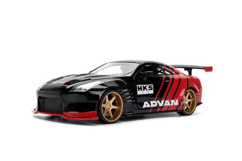 2009 Nissan GT-R Ben Sopra HSK "Advan", Black/Red - Jada Toys 37022 - 1/24 Scale Diecast Model Toy Car