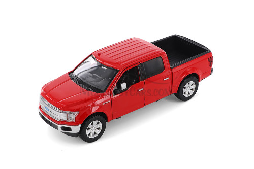 2019 Ford F-150 Lariat Crew Cab Pickup Truck, Red - Showcasts® 71363D - 1/27 Scale Diecast Model Toy Car