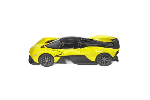 Aston Martin Valkyrie Hardtop, Yellow - Kinsmart 5470D - 1/36 Scale Diecast Model Toy Car