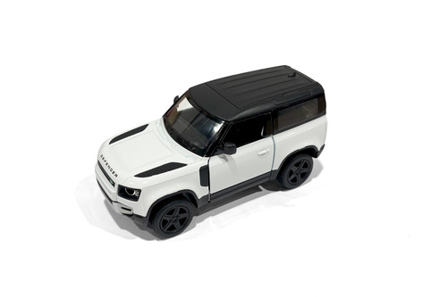 Land Rover Defender 90, White w/Black Roof - Kinsmart 5428DW - 1/36 Scale Diecast Model Toy Car