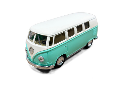 1962 Volkswagen Classical Bus, Pastel Green - Kinsmart 5377DY - 1/32 Scale Diecast Model Toy Car