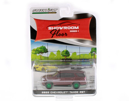 GREEN MACHINE 2022 Chevy Tahoe RST, Burgundy - Greenlight 68010B/48 - 1/64 Scale Diecast Model Toy Car