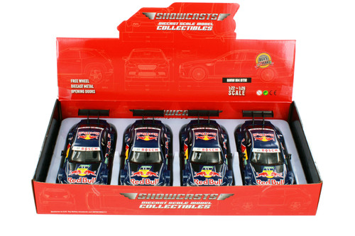 Box of 4 BMW M4 DTM w/Red Bull Racing Livery, Dark Blue - Showcasts 68295D - 1/24 Scale Diecast Model Toy Cars