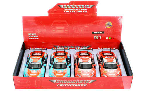 Box of 4 Audi R8 LMS WASA Racing Livery, ASSTD - Showcasts 68291D - 1/24 Scale Diecast Model Toy Cars