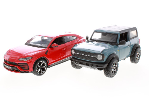 2-Car Pack 2018 Lambo Urus Red /2021 Ford Bronco Blue - R-23490