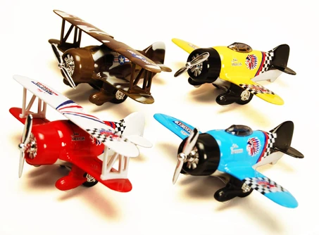 Box of 6 Classic Wing Airplane, Assortment - Showcasts 998D - 6" Scale Diecast Model Toy Planes