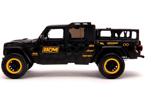 2020 Jeep Gladiator Pickup Truck "B&M" with Extra Wheels, Black - Jada Toys 32423/4 - 1/24 scale Diecast Model Toy Car