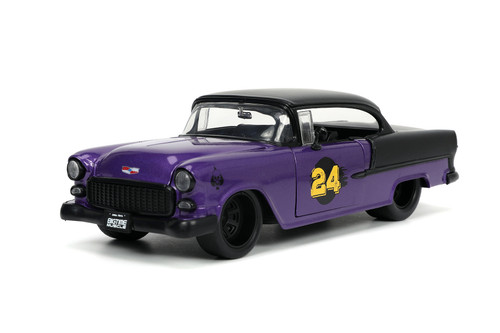 1955 Chevy Bel Air Hardtop, Blue w/Black - Jada Toys 34721 - 1/24